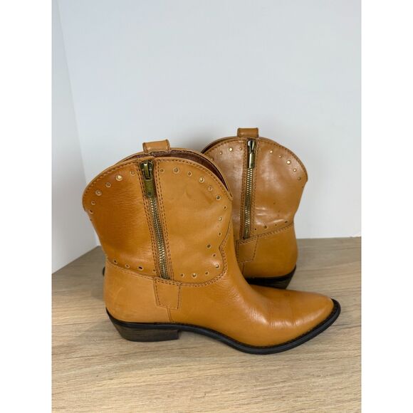 Lucky Brand Hadrya Brown Leather Ankle Mid Calf Boots Women’s Size 8M - Picture 6 of 7